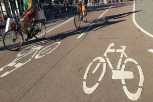 Amsterdam protected bike lanes
