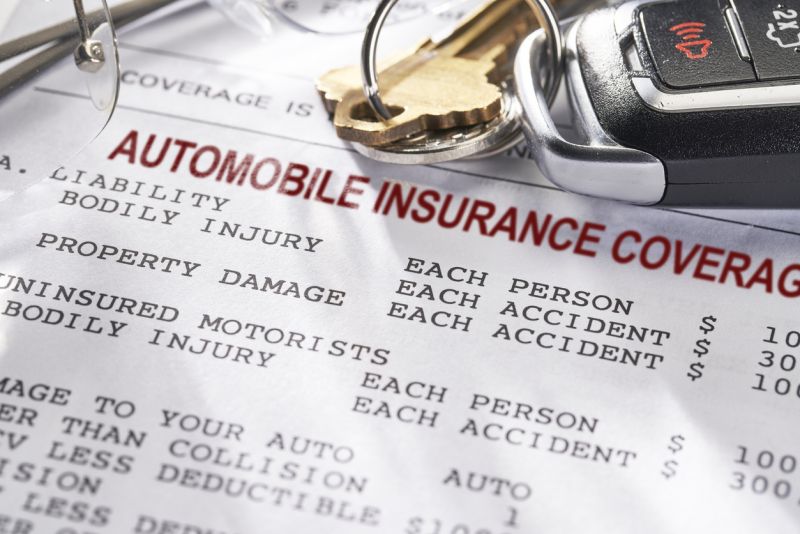 Auto Insurance policy with car keys